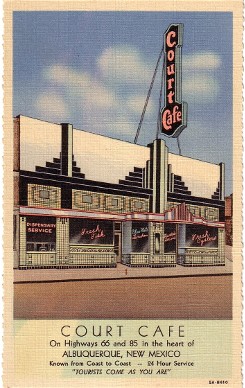 Court Cafe in Albuquerque Postcard