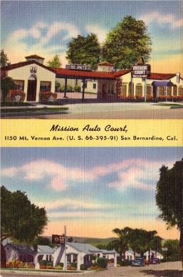 Mission Auto Court Postcard