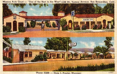 Mission Auto Court Postcard