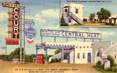 Pueblo Court in Amarillo Postcard