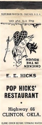Pop Hicks' in Chandler, Oklahoma, Matchcover
