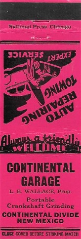 Continental Garage Matchcover