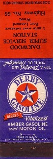 Derby Gasoline Matchcover