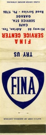 Fina Gasoline Matchcover