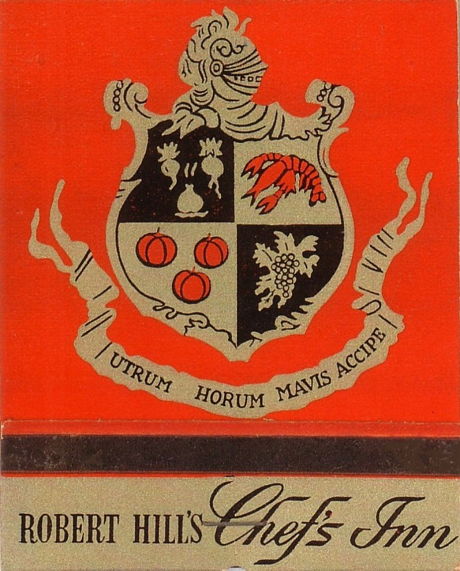 Robert Hills Chefs Inn Giant Matchbook
