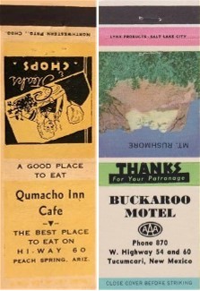 US Highway 66 Error Matchcovers
