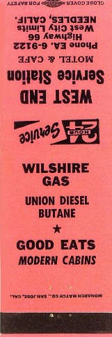 Wilshire Gas Matchcover