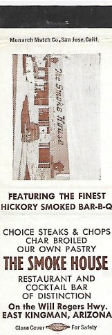 Smoke House in Kingman Matchcover