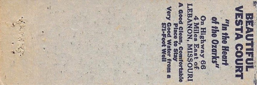 Vesta Court Matchcover
