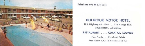 Holbrook Motor Hotel in Holbrook Business Card Holbrook Motor Hotel Business Card