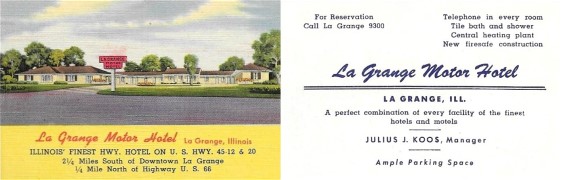 La Grane Motor Hotel in La Grange Business Card La Grange Motor Hotel Business Card
