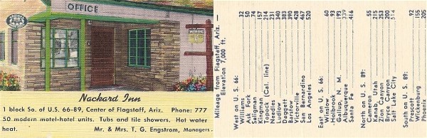 Nackard Inn in Flagstaff Business Card Nackard Inn Business Card