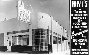Hoyt's Dinner Bell on Route 66 in Albuquerque RPPC