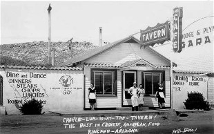 Charlie Lum at Lewis Cafe in Kingman RPPC