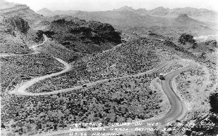 Horseshoe Curves on Route 66 RPPC