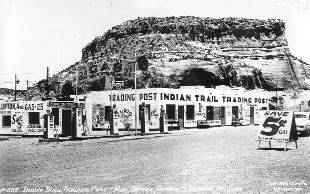 Indian Trail Trading Post on Route 66 in Lupton RPPC