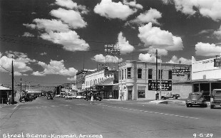 Route 66 Looking West through Kingman RPPC
