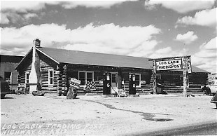 Log Cabin Trading Post on Route 66 RPPC