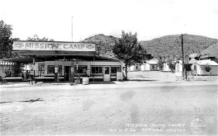 Mission Camp on Route 66 near Oatman RPPC