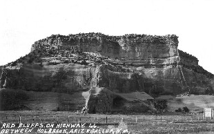 Red Bluffs along Route 66 near Gallup RPPC