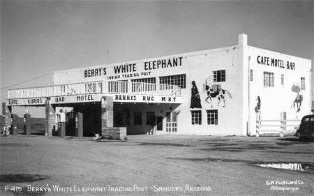 White Elephant Lodge on Route 66 RPPC