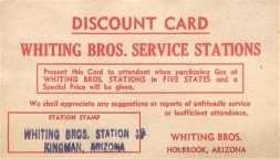 Whiting Brothers Discount Card