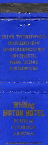 Whiting Brothers Motels Matchcover