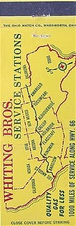 Whiting Brothers Gasoline Matchcover
