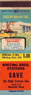 Whiting Brothers Gasoline Matchcover